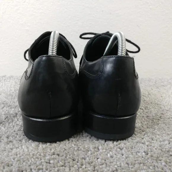 Russell & Bromley Mens UK 7 Shoes Cap Toe Oxford Lace Up Black Leather Hand Made - Picture 7 of 11